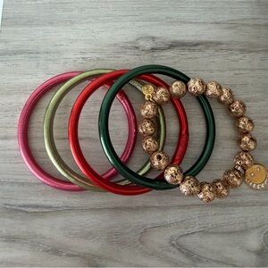 Vibrant Gold and Multicolor Bracelet Set